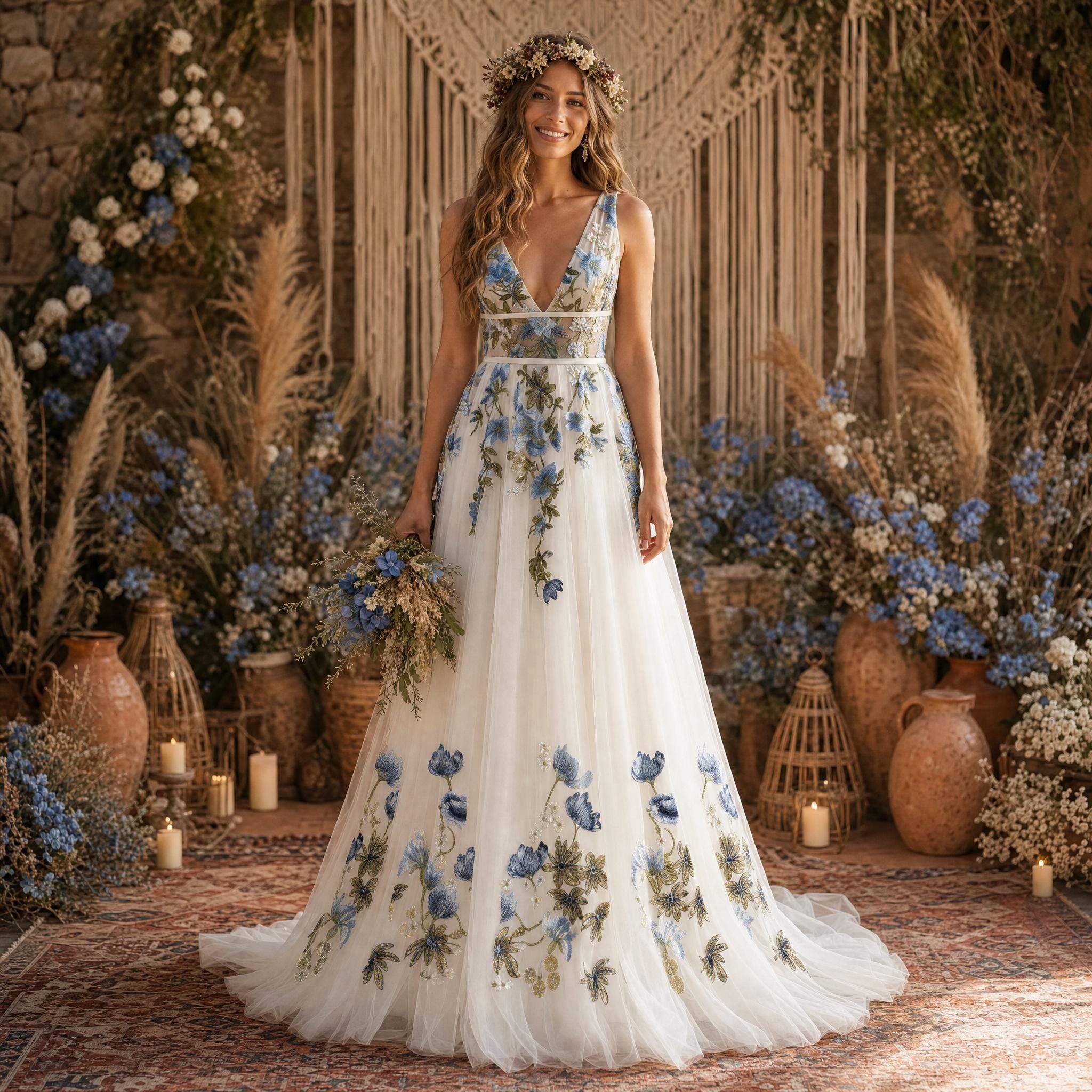 a line midi dress uk NumberSea-Bridal Shower Fall Wedding Dresses Little White Dresses Casual A-Line V Neck Long Sleeve Asymmetrical Chiffon Bridal Gowns With Solid Color main image 1