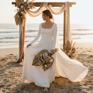 etsy linen wedding dress Olivia - Cotton and Linen Wedding Dress / Rustic Wedding Dress / Barn Wedding  Dress / Country Bride / Linen Bridal Down / Eco Wedding Dress