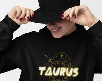 Sudadera con capucha astrológica de Tauro / Sudadera con estampado del toro de la constelación de Venus