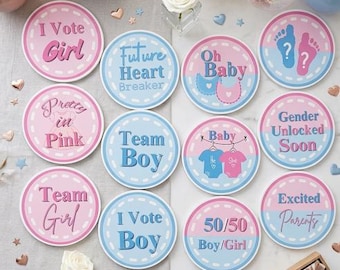 Gender Reveal Photo Booth Props – Double-Sided PVC Party Signs