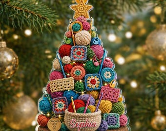 Adorno navideño de ganchillo personalizado, adorno de ganchillo a medida, regalo para amantes del ganchillo, regalo de Navidad de ganchillo, regalo para amantes del hilo