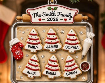 Personalized Family Christmas Ornament, Custom Family Name Ornament, Christmas Tree Family Ornament, Custom Name Gift, Family Christmas Gift