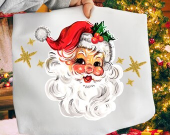 Papá Noel retro PNG, Querubín brillante, Navidad vintage (Descarga digital)