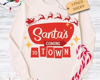 Papá Noel llega a la ciudad, Navidad PNG (Descarga digital)