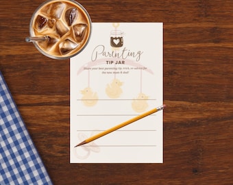 Letrero minimalista para consejos de crianza y tarjeta de sugerencias para futuros padres / Juego moderno para baby shower / Consejos para padres primerizos / Notas y deseos