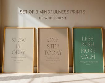 Slow Is Okay Poster | One Step Today Affirmation | Intentional Pace | Calm Living Art | Instant Download