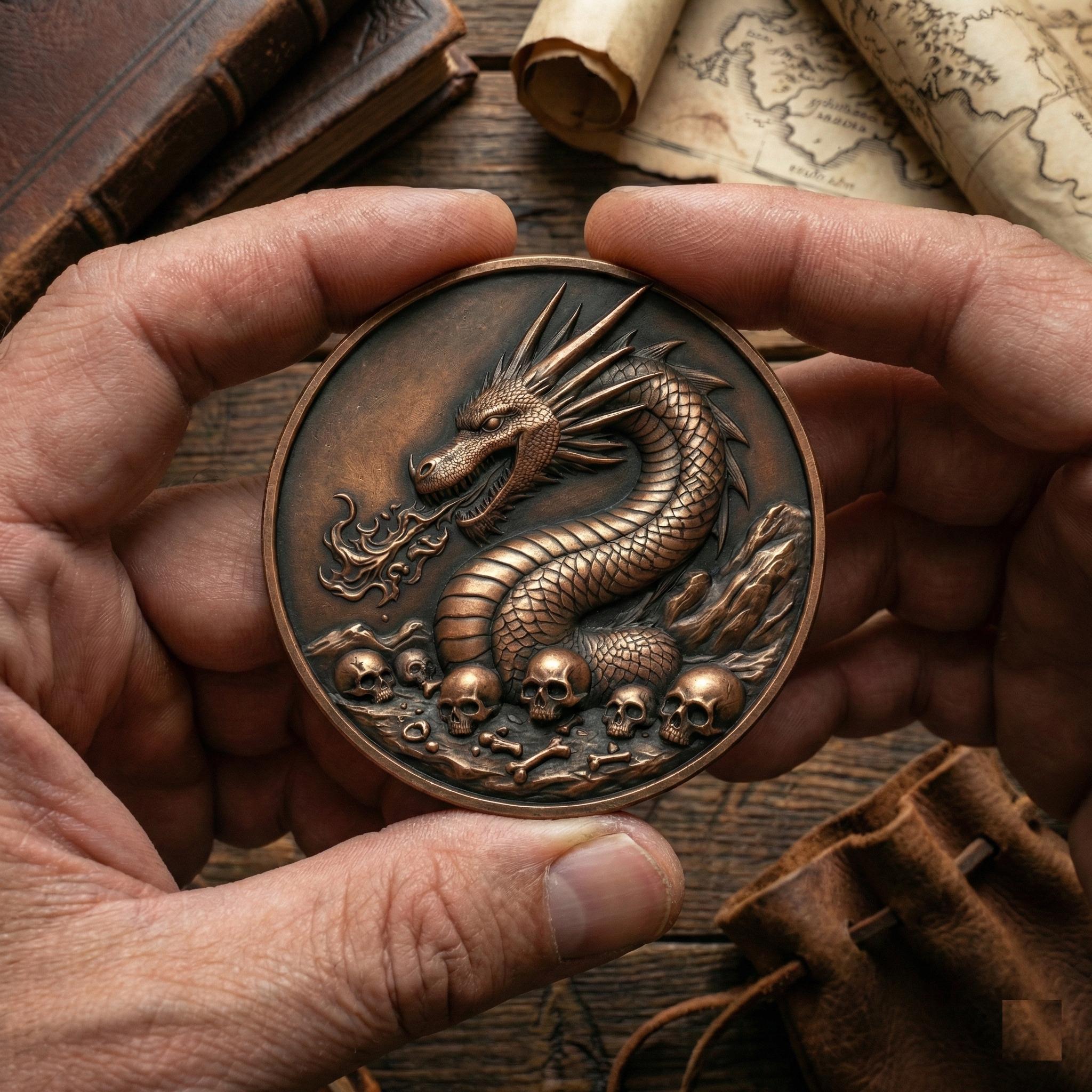 Dragon Coin Depth Map PNG File: 3D Embossing Height Maps for Fiber ...