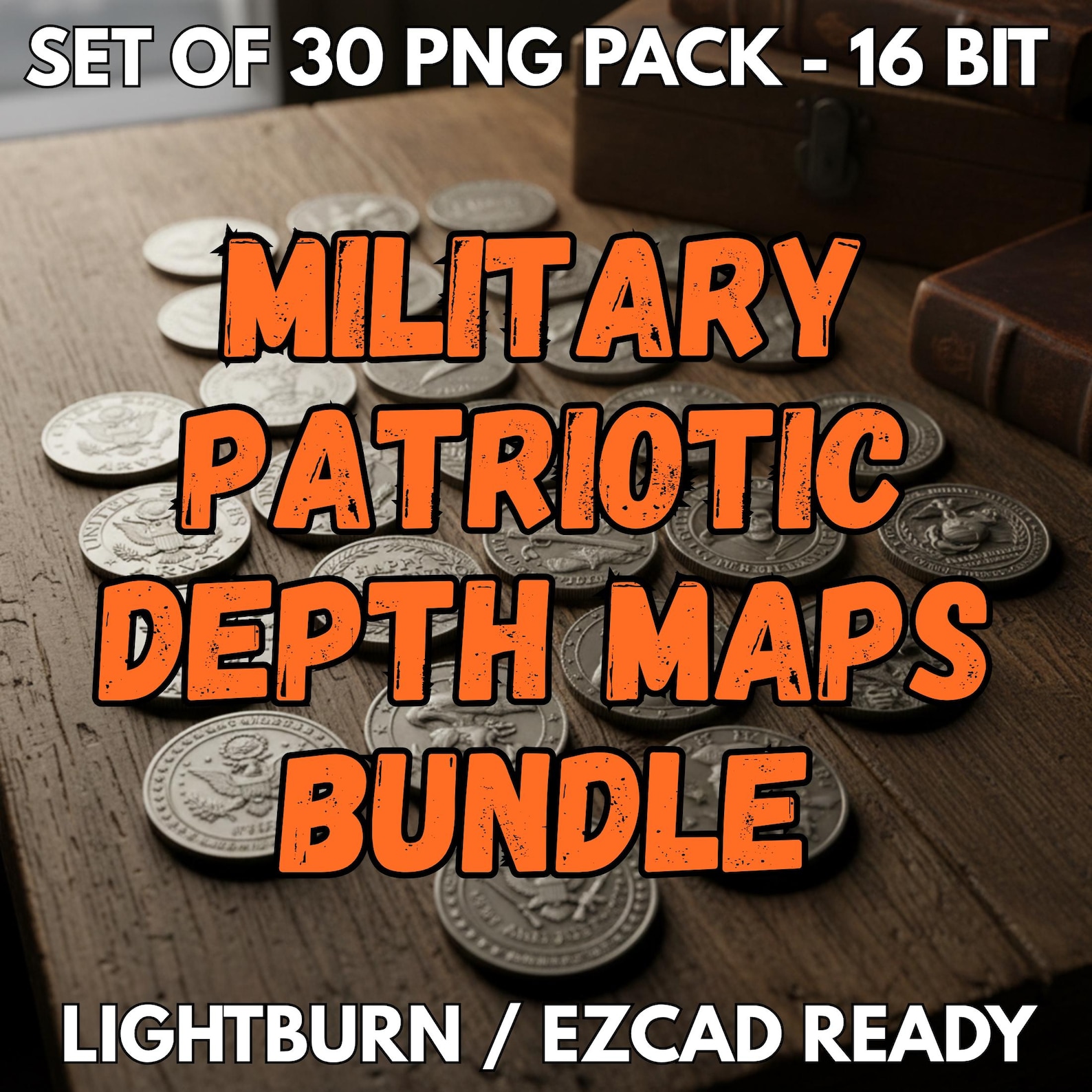 Depth Map Bundle Edc Coins CNC & Fiber Laser Engraving File | Edc Coin ...