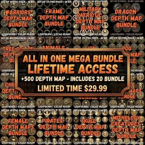 500+ Depth Maps Mega Bundle: Lifetime Access | All-in-One Early Bird Deal (PNG Digital Download)