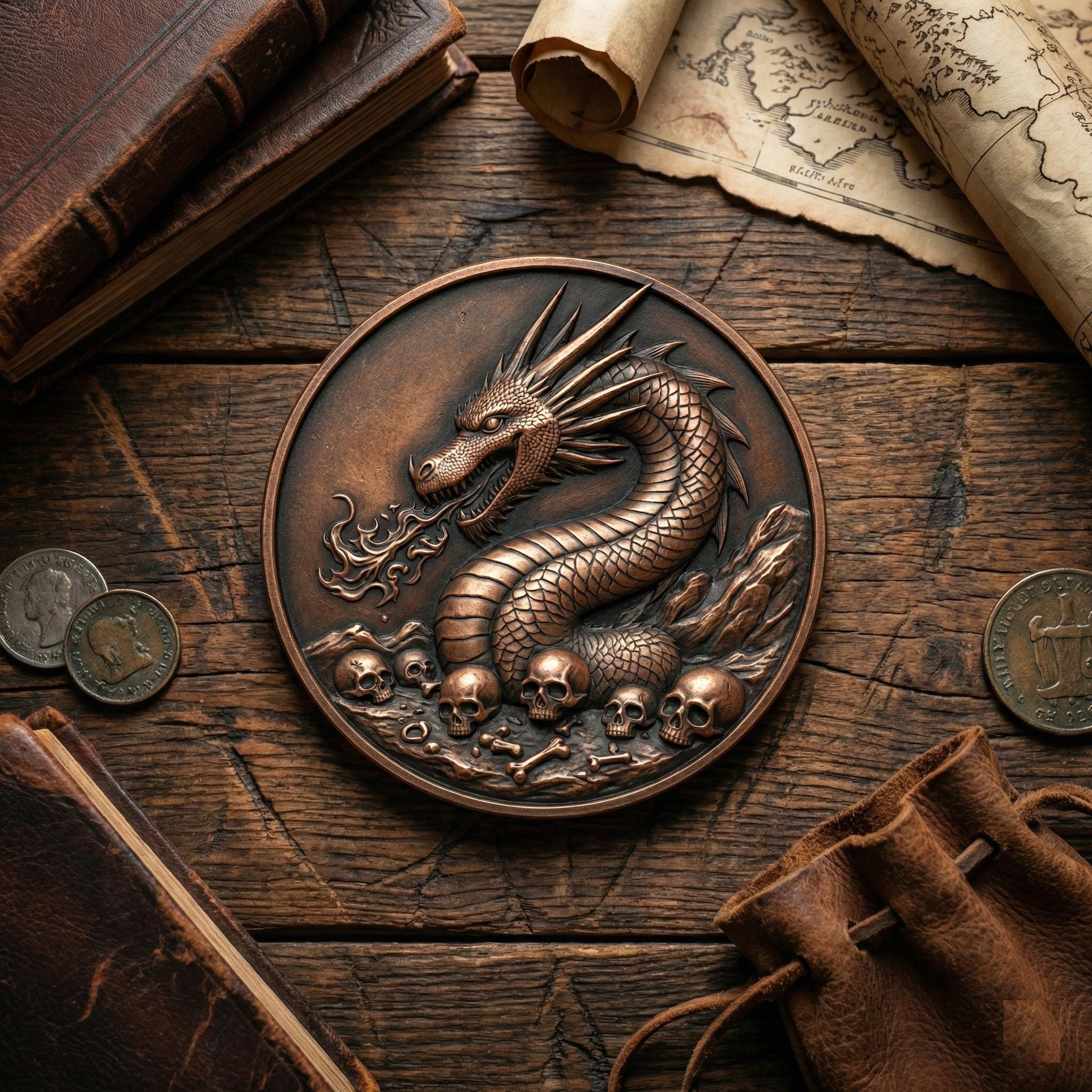 Dragon Coin Depth Map PNG File: 3D Embossing Height Maps for Fiber ...