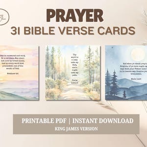 Gebets- und Bibellese-Schriftkarten | Aquarell KJV Vers (Instant Download)