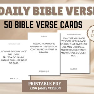 KJV Bibelverskarten, 50 tägliche Schriftkarten (druckbare PDF)