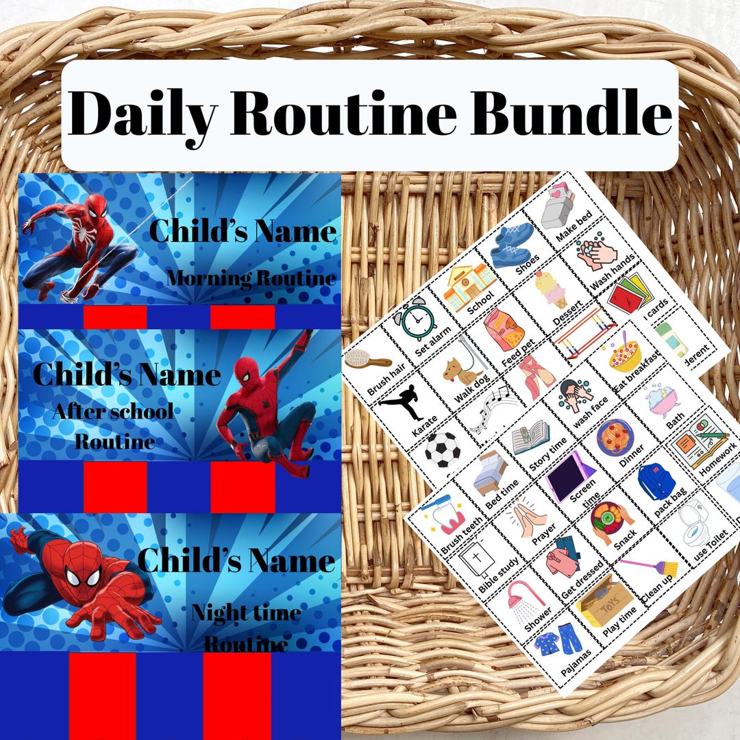 Kids Routine Chart Printable | Morning, Night & After-school Routine ...