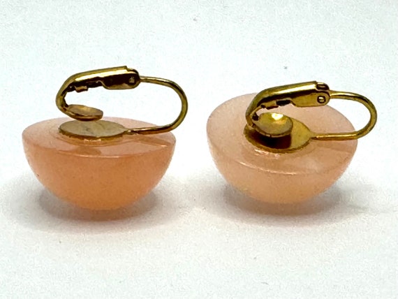 Vintage 50’s Pastel Pink Thermoset Lucite Clip-On… - image 2