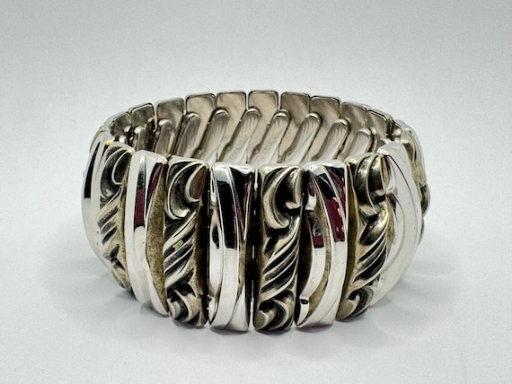 Chunky Yet Elegant Silver Elastic Bracelet Amazon.com: HSQYJ Retro Shining Big Crystal Rhinestone Chain  main image 2