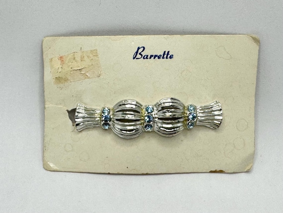 MCM HAIR CLIP SILVER NEW $230 MCM Silver Tone Duralumin LOGO Swarovski Pave  main image 3