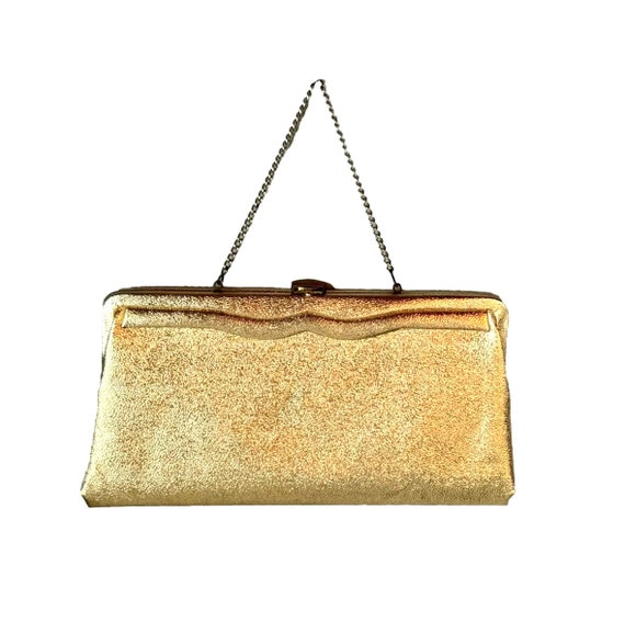 GORGEOUS Vintage 50’s Sparkle GOLD Faux Leather E… - image 1