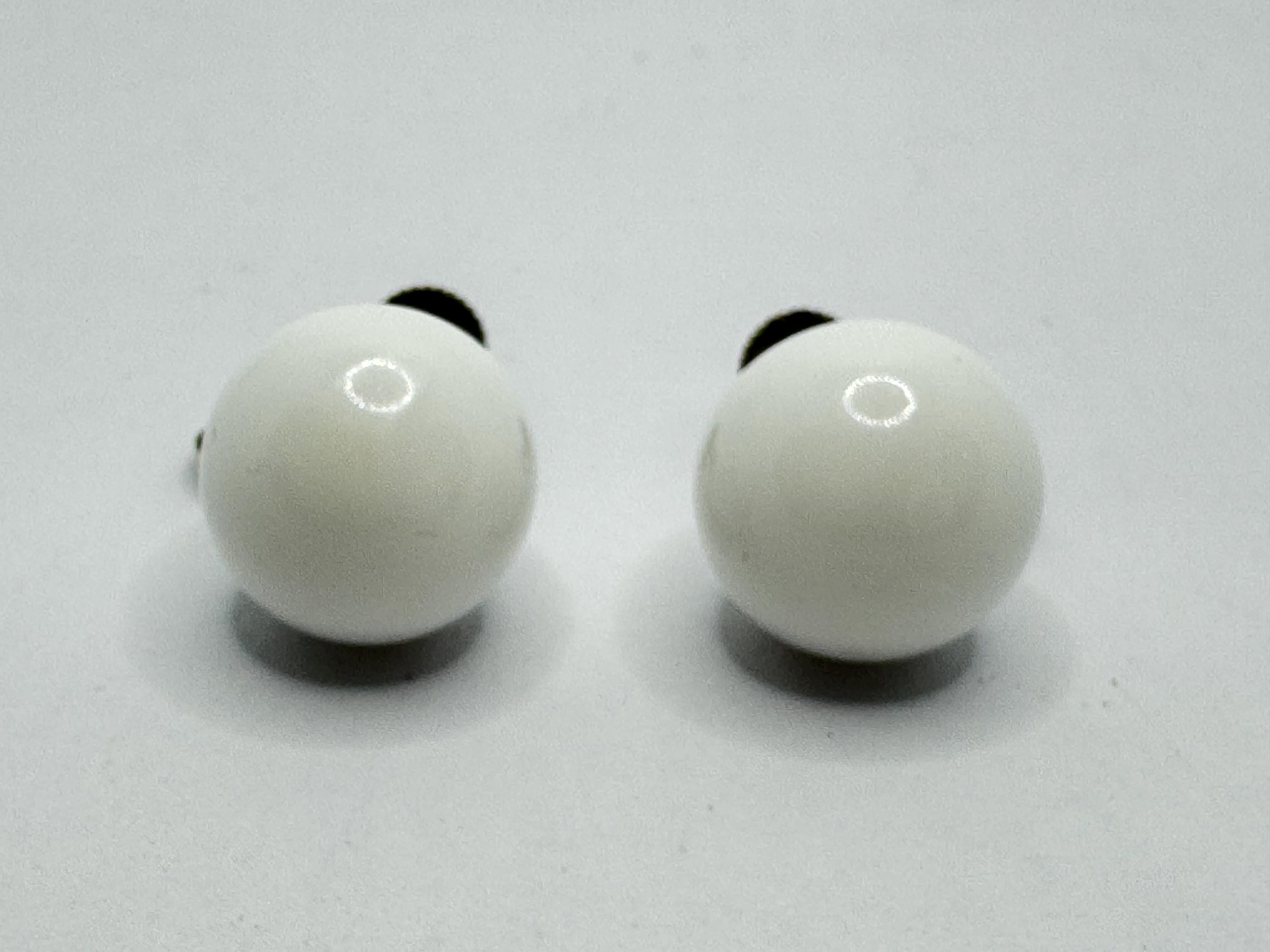 Vintage 50 Vintage Milk Glass Screw Back Earrings White Round Button Mid-Century 1950s main image 0