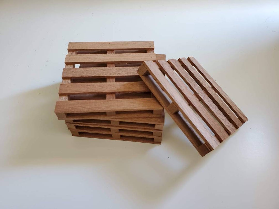 Set of 5 Mahogany Mini Wood Pallet Coasters Pinterest Unique Gift ...