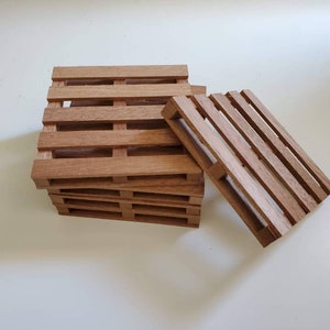 Set Of 5 Mahogany Mini Wood Pallet Coasters Pinterest Unique Gift Handmade