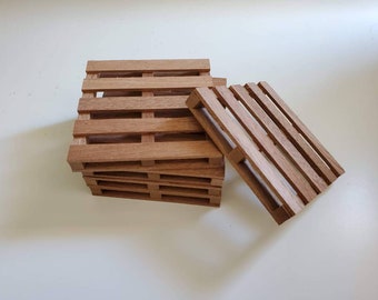 Set Of 5 Mahogany Mini Wood Pallet Coasters Pinterest Unique Gift Handmade