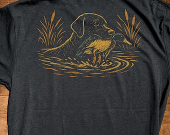 Camiseta de caza de patos de laboratorio negro
