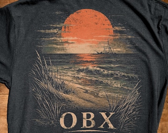 Outer Banks, North Carolina DTG Printed Shipwreck Triblend Tee