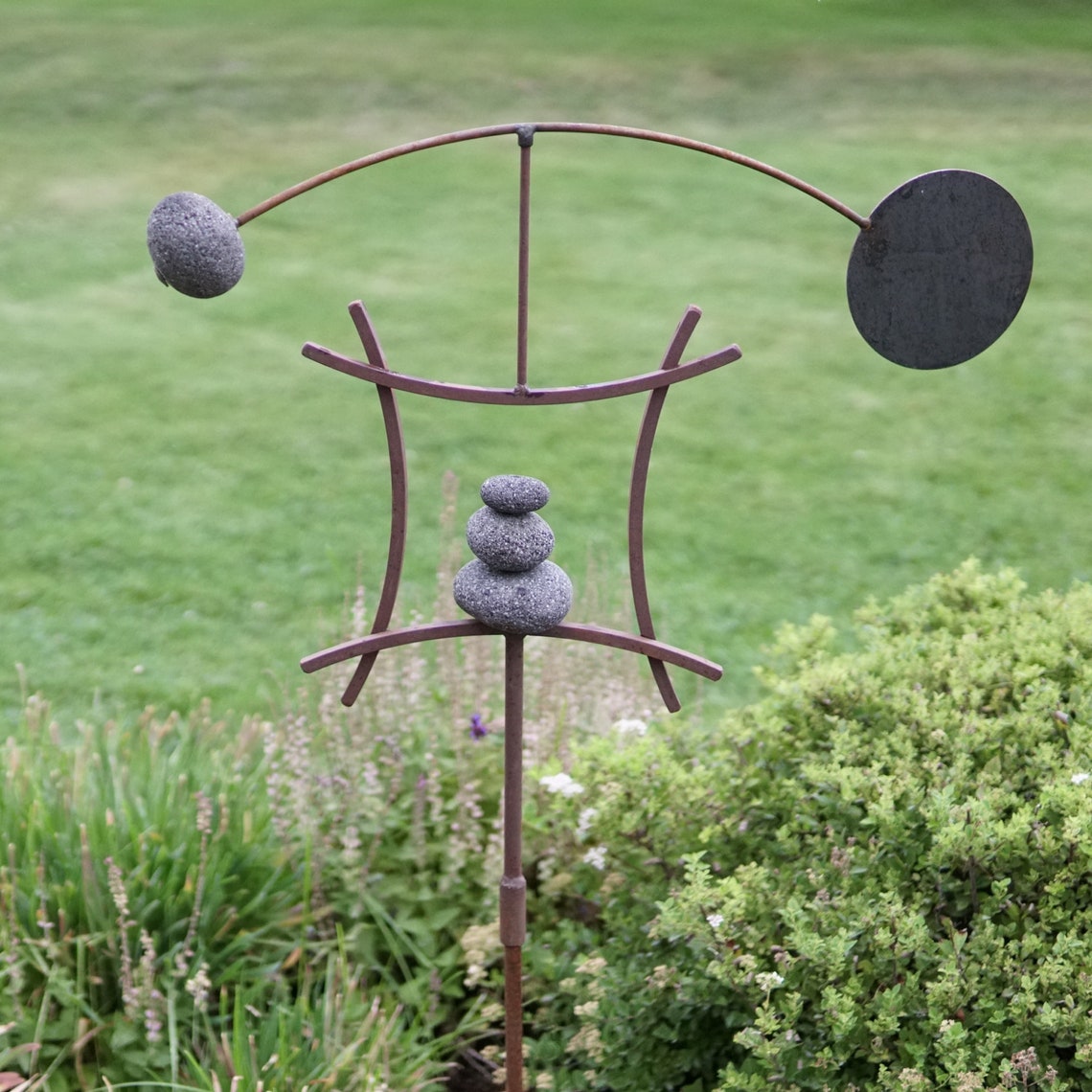 Garden Spinner Wind Sculpture Balanced Arch Yard Etsy