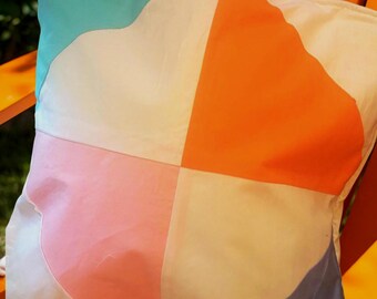 Windrad Muster Kissenbezug, leuchtender Orange Blau Aqua Rosa Kissenbezug, Sommer Wohndekor