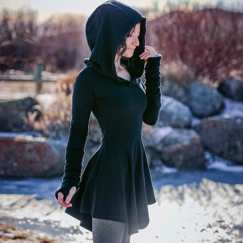 winter dress with hood