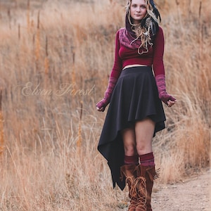 Asymmetrical Pixie Skirt ~ Dramatic Angles ~ Elven Forest ~ Festival clothing