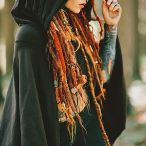 Crop Top Hoodie with Cape Sleeves Elven Forest, Festival Clothing image 7