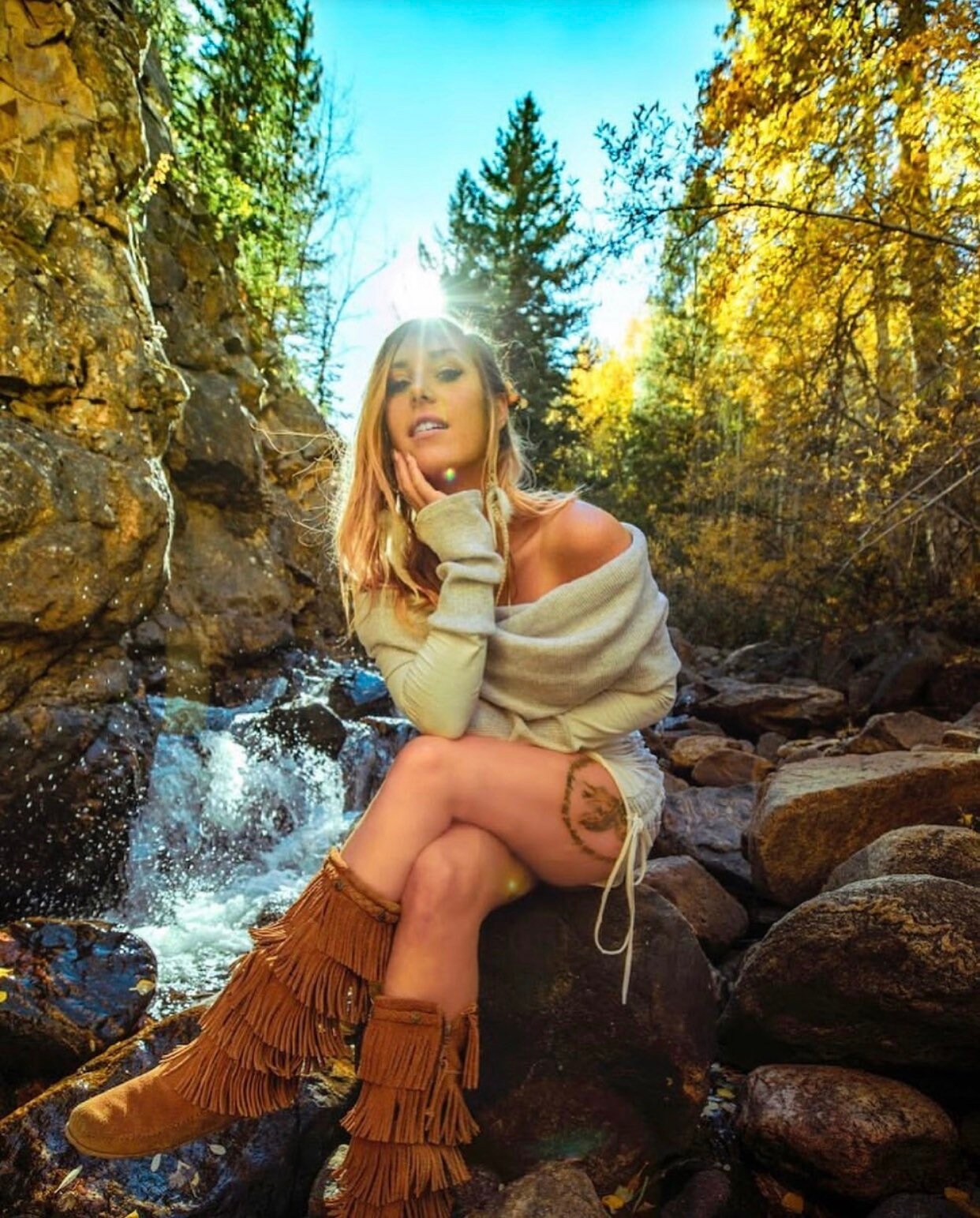 Thermal Pieced Winter Dress With Cowl Hood ~ Elven Forest