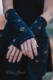 Celestial Fingerless Gloves ~ Elven Forest, festival clothing, arm warmers, fun accessories, love 