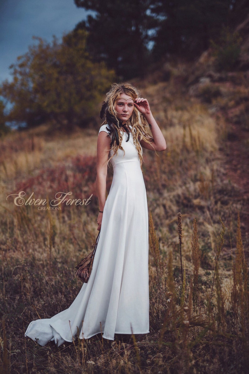 simply bohemian wedding dress