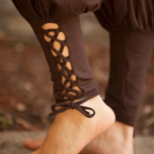 Lace Up Yoga Harem Pant with Cut Out lace up Ankle, breathable, cotton, dance, festival, yoga pants image 4