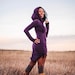 Hi-Lo Scrunchie Dress with Cowl Hood - adjustable length ~ and thumbholes 
