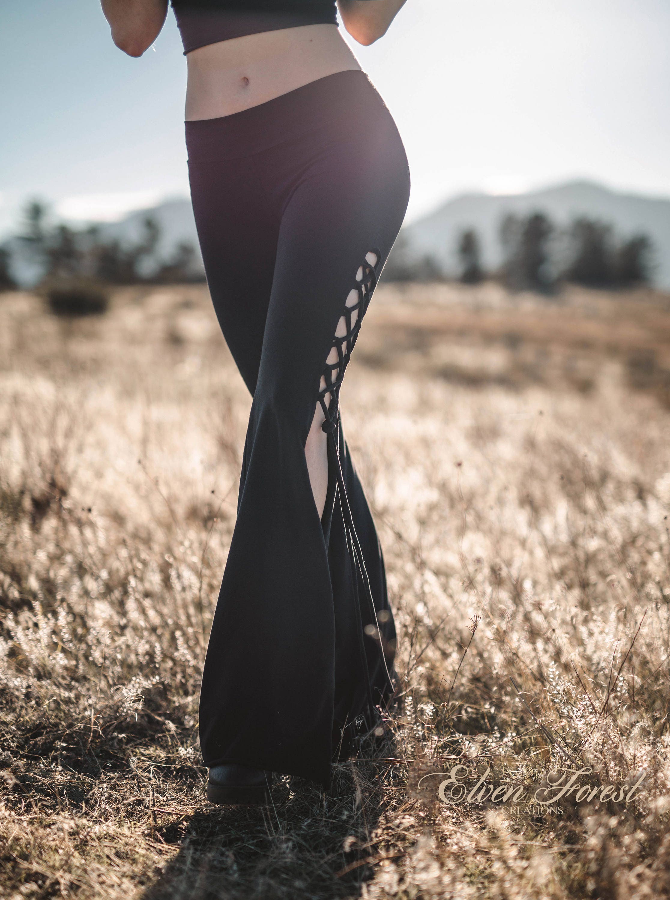 Mohana Devi Lace up Pants Elven Forest Festival Pants Sexy - Etsy Norway