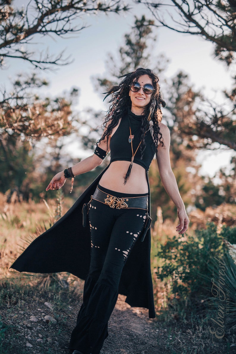 Druidess Duster Crop Top Elven Forest, Festival clothing image 3