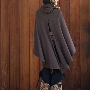Crop Top Hoodie with Cape Sleeves Elven Forest, Festival Clothing image 3