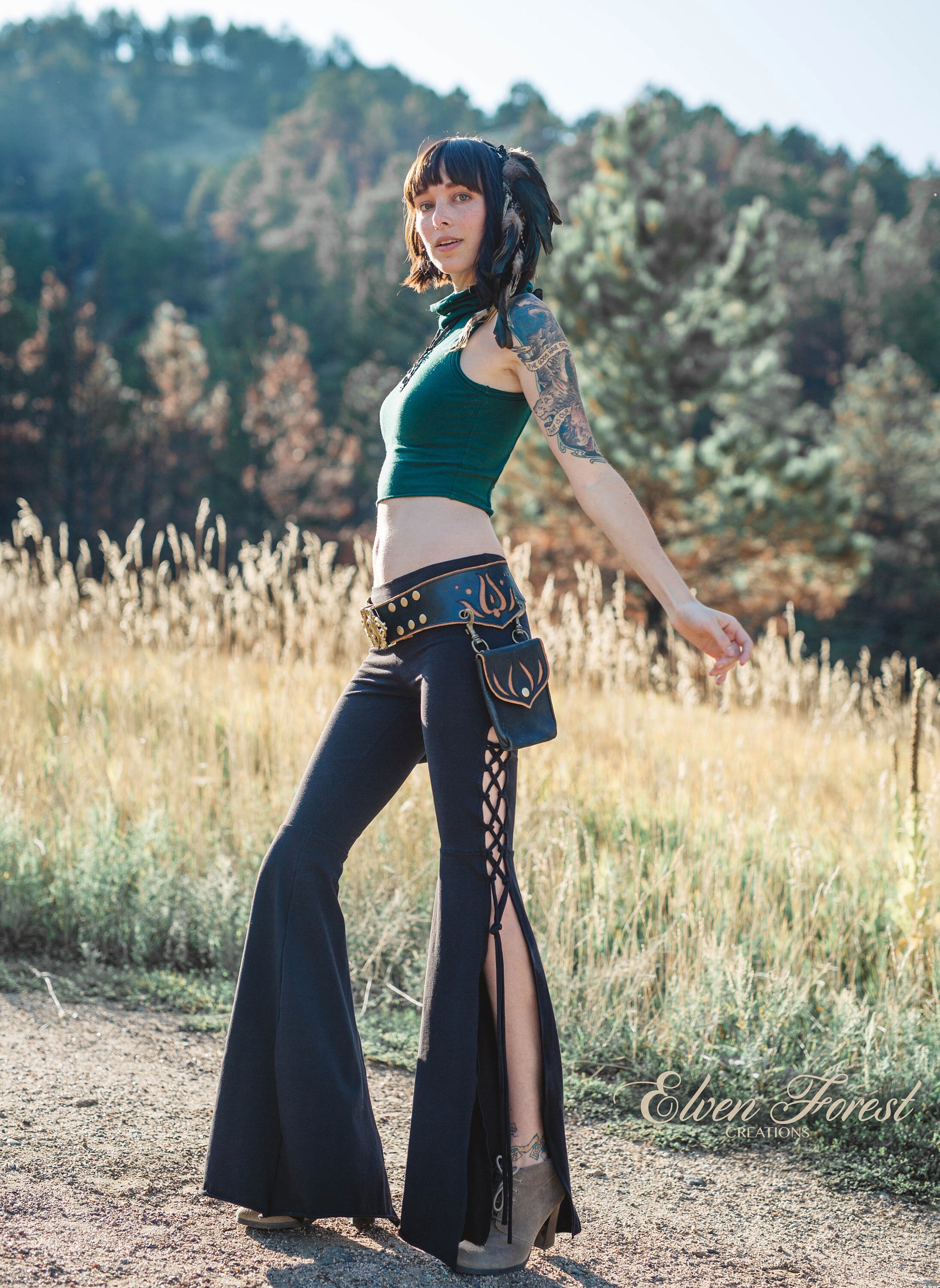 Mohana Devi Lace up Pants Elven Forest Festival Pants Sexy - Etsy Norway