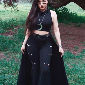 Druidess Duster Crop Top Elven Forest, Festival clothing image 8