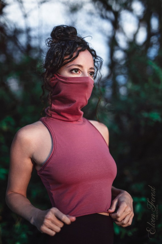 Turtleneck OR Masked Crop Top your choice Elven Forest, festival  clothing, face covering, flow clothes, love