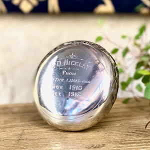 Antique 1910 "The Limit" Engraved Hallmarked Silver Snuff Tobacco Case