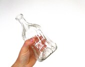 Antique Clear Glass Bottle with Strawberry Design
