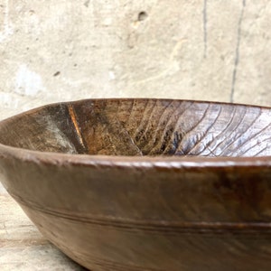 Antique Welsh Treen Wooden Dairy Bowl image 2