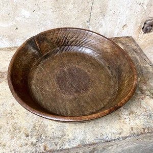 Antique Welsh Treen Wooden Dairy Bowl image 5