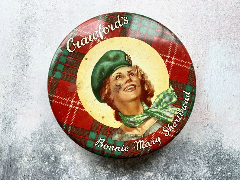 Crawford's Bonnie Mary Shortbread Biscuit Vintage Tin image 1