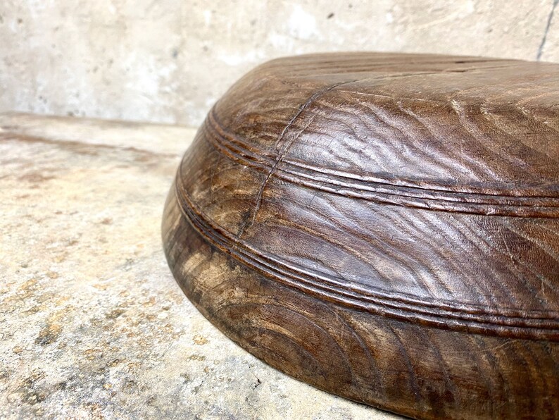 Antique Welsh Treen Wooden Dairy Bowl image 4