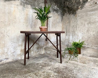 Antique Anglo-Indian Butler's Serving Folding Tray/Table - Campaign?